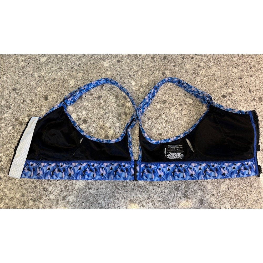 Blue and Purple SheFit Size Luxe Sports Bra Wirefree Adjustable Fit Support  Gym - Picture 7 of 8